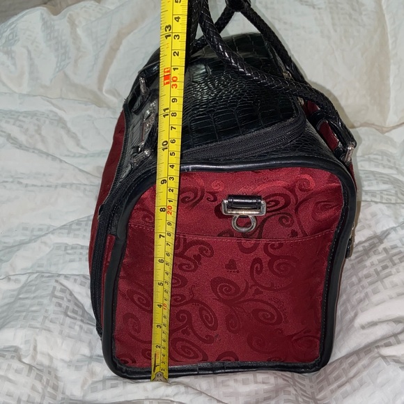 Vintage BRIGHTON Large Cosmetic travel Case croc embossed - Picture 10 of 15